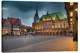 Canvas-taulu  Bremen Market Square with City Hall - Rainer Ganske