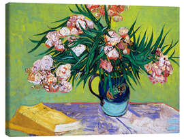 Canvas-taulu  Majolica Jar with Branches of Oleander - Vincent van Gogh