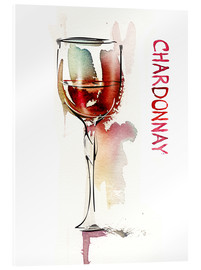 Akryylilasitaulu  A glass of Chardonnay