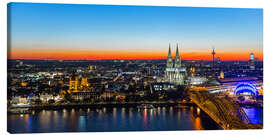 Canvas-taulu  Colorful Cologne skyline at night