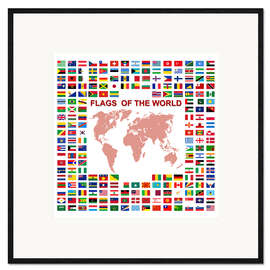 Kehystetty taidepainatus  Flags of the world