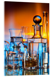 Akryylilasitaulu  alcoholic drinks on glass table