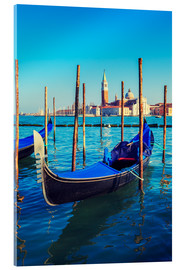 Akryylilasitaulu  Gondolas in lagoon of Venice on sunrise