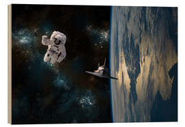 Puutaulu  An astronaut drifting in space is rescued by a space shuttle orbiting Earth. - Marc Ward
