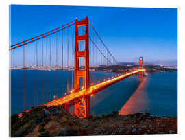 Akryylilasitaulu  Night shot of the Golden Gate Bridge in San Francisco California, USA - Jan Christopher Becke