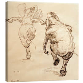 Canvas-taulu  Two dancing elephant - Heinrich Kley