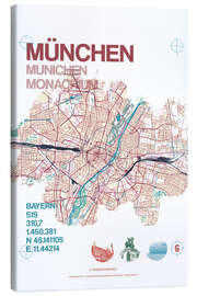 Canvas-taulu  Munich city map - campus graphics