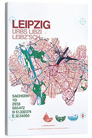 Canvas-taulu  Leipzig map city motive - campus graphics