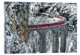 Akryylilasitaulu  Bernina Express Train, Filisur, Switzerland - Roberto Sysa Moiola