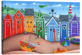 Canvas-taulu  Beach hut rainbow scene - Peter Adderley
