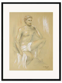 Kehystetty taidepainatus  Apollo - male semi-nude - Marita Zacharias