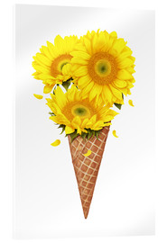 Akryylilasitaulu  Ice cream with sunflowers - Valeriya Korenkova