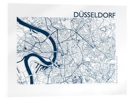 Akryylilasitaulu  City map of Dusseldorf - 44spaces