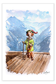 Juliste  Dachshund in the Alps - Peter Guest