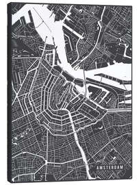 Canvas-taulu  Amsterdam Netherlands Map - Main Street Maps