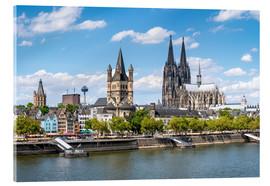Akryylilasitaulu  City view of Cologne in summer, North Rhine-Westphalia, Germany - Jan Christopher Becke