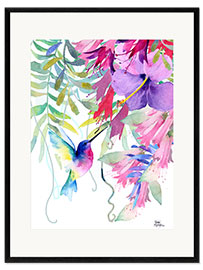 Kehystetty taidepainatus  Hummingbird in the hanging garden - Rachel McNaughton